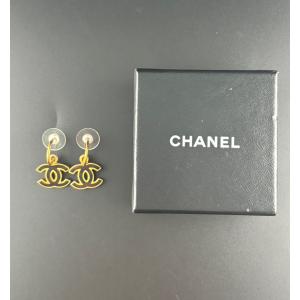 シャネル ココマーク イヤリング ラインストーン ゴールド Aランク  