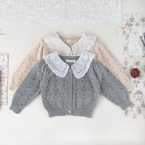 ベビー服 女の子 カーディガン おしゃれ かわいい 可愛い ブラウス トップス 春 秋 前ボタン 長...