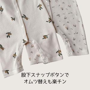 ロンパース 長袖 女の子 男の子 前開き 前び...の詳細画像3