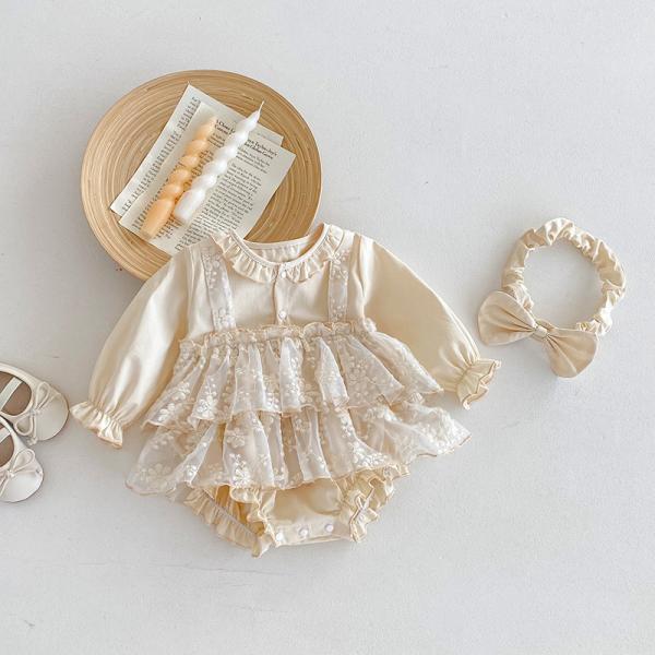 ベビードレス ワンピース ロンパース ドレス 結婚式 女の子 ハーフバースデー 新生児 ベビー服 誕...