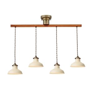 未使用 照明 ペンダントライト INTERFORM LED電球付属 4灯 6-8畳用 アイボリー