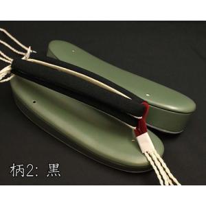 カジュアル草履・艶消し草履・緑に会津木綿花緒の詳細画像2