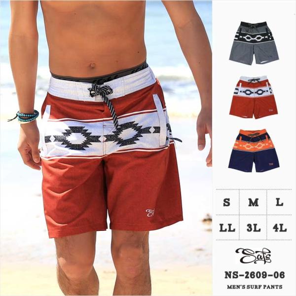 メンズ水着 ストレッチ サーフパンツ 海水パンツ 海パン ボードショーツ サーフ トランクス 水着 ...