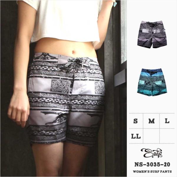 サーフパンツ レディース 水着 ネイティブ柄 海水パンツ ns-3035-20