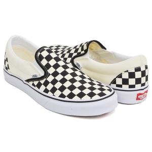 VANS CLASSIC SLIP-ON 【バンズ クラシック スリッポン】 BLK & WHTCHCKERBOARD / WHT｜gettry