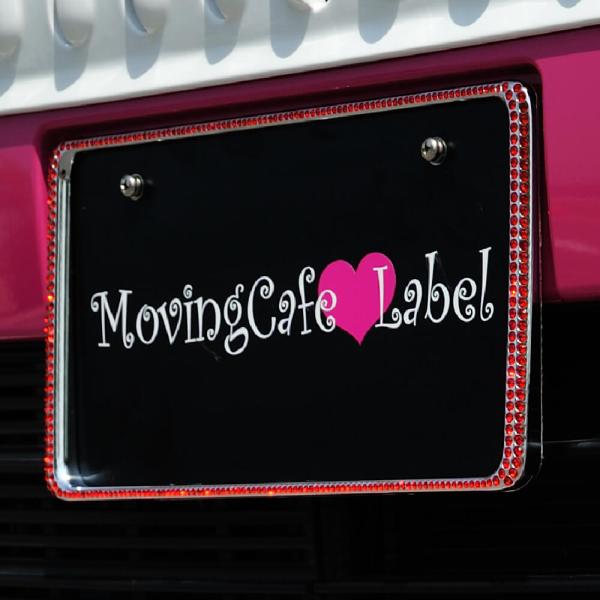 ラインストーン埋込 ナンバーフレーム スワロフスキー調「ライセンス フレーム MovingCafeL...