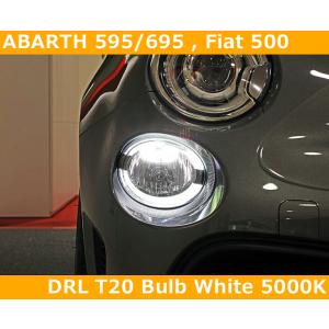 アバルト595/695,フィアット500 DRL T20 ホワイトバルブ 5000K ABARTH,...