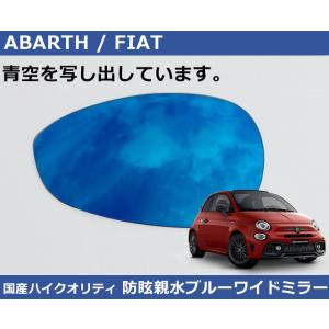 アバルト / フィアット ブルー ワイドミラー 親水防眩 Abarth Fiat