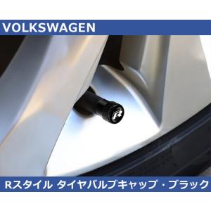 VW Rスタイル タイヤ エアバルブキャップ・ブラック  GOLF8/GOLF7/POLO/PASS...