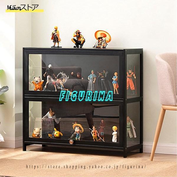 フィギュアケース 棚 コレクションケース フィギュア 天然竹製 透明パネル 防塵 ショーケース 大容...