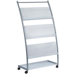 マガジンラック スリム キャスター 3段 ワイド カタログスタンド