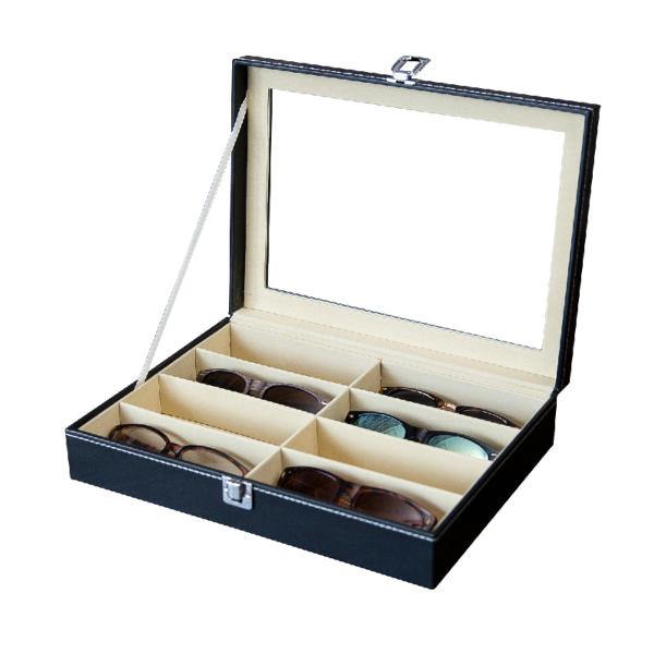 メガネケース おしゃれ 収納ケース 8本 眼鏡ケース 収納ボックス コレクションケース ディスプレイ...