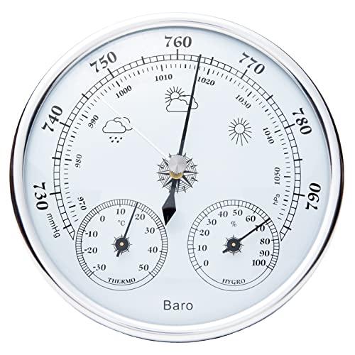 TaJiMy 気圧計 壁掛け アナログ式 トリプルメーター 気象痛 天気予報 インテリア 体調管理 ...