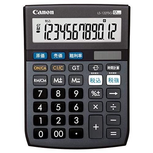 キャノン 電卓 12桁 ミニ卓上サイズ 時間計算 商売計算機能 LS-122TSG グレー