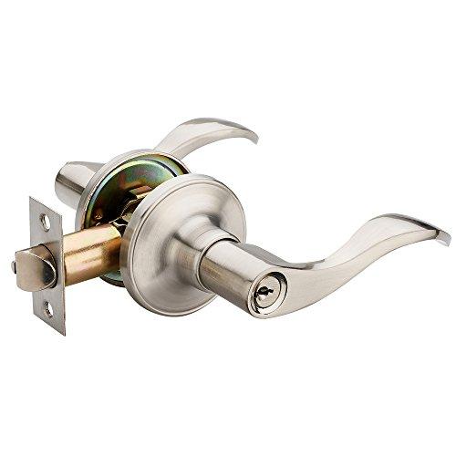 海福安レバーハンドル錠は、玄関ドア、パッセージ、浴室 キー付き (右ハンドル) (805-K-R)