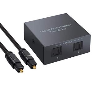 LiNKFOR SPDIF/TosLink 光デジタル 分配器 1入力2出力 LPCM2.0 DTS Dolby-AC3に対応 合金外殻 USBケーブル 光ケーブル付属 PS3/XBOX/Blue-Ray/DVDプレーヤー/HDT