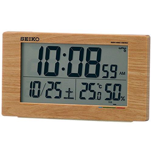 セイコークロック 目覚まし時計 置き時計 ナチュラル 電波 デジタル カレンダー 快適度 温度 湿度...