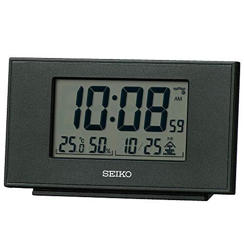 セイコークロック(Seiko Clock) 置き時計 黒メタリック 本体サイズ:7.8*13.5*3...