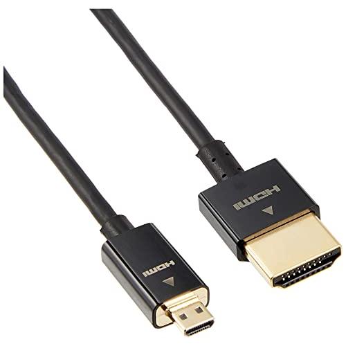 エレコム micro HDMI ケーブル 1.5m 4K * 2K対応 スーパースリム ブラック C...