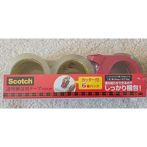 ３M　スコッチ　透明梱包用テープ　限定セット　カッター付　6巻パック　幅48ｍｍ*長さs50ｍｍ