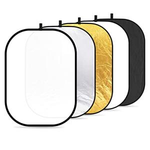 NEEWER 150x200cm 写真用ライトリフレクター ポータブル 5in1 折りたたみ式マルチディスク バッグ付き 半透明、シルバー、ゴールド、ブラック、ホワイトのディフ