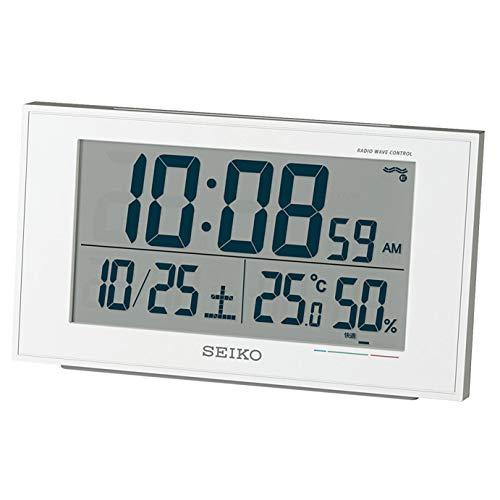 セイコー クロック 置き時計 目覚まし時計 電波 デジタル カレンダー 快適度 温度湿度表示 01:...