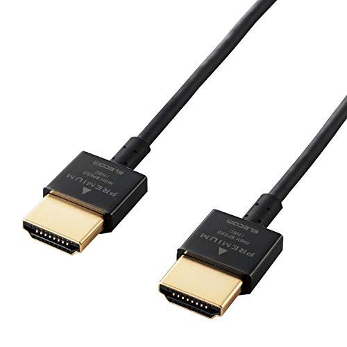 エレコム HDMI ケーブル 1ｍ プレミアム 4K 2K (60P) HDR スーパースリムコネク...