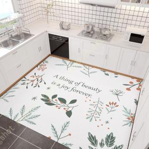 廊下敷き キッチンマット 台所マット カーペット ドアマット 拭ける 滑り止め 防ダニ加工 塩化ビニール製 はっ水 ずれない 抗菌防臭 洗濯不要 PVC製 床保護