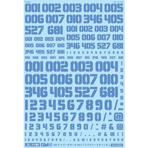 1/100 GMナンバーデカールNo.3「ミリタリーステンシル」クールブルー GM-171