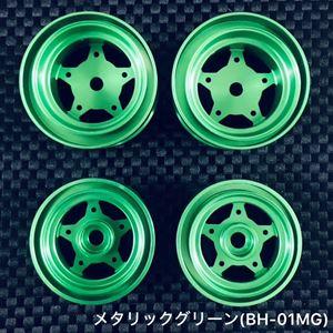 バギー用アルミカラーホイール前後セット（メタリックグリーン） BH-01MG RCパーツ