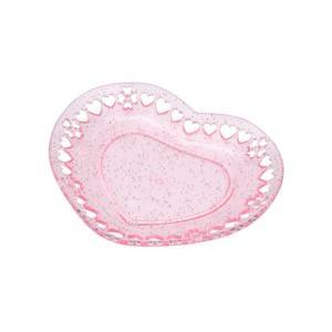 ミニチュア食器 ハートのお皿（ピンクラメ・87ミリ）