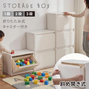 【期間限定200円OFF】収納ボックス 収納ケース 前開き 引き出し スリム フラップ扉 キャスター付き 1段/2段/3段 薄型 収納箱 玄関収納 衣類 収納 シューズラック
