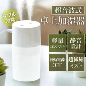 加湿器 小型 卓上 ミニ加湿器 2吹出口 USB給電式 軽量 静音  270ml 乾燥対策 オフィス 車載 あすつく xr-k138