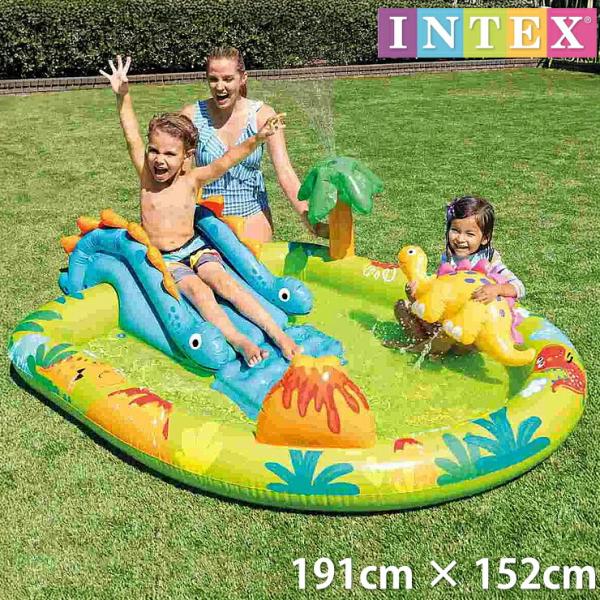 INTEX インテックス リトルディノ プレイセンター プール 滑り台付き 恐竜 ビニールプール 子...