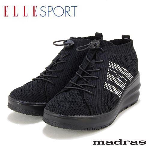 ELLESPORT　エルスポーツ　マドラス社製　合成繊維　ヒールアップ　ハイカットスニーカー