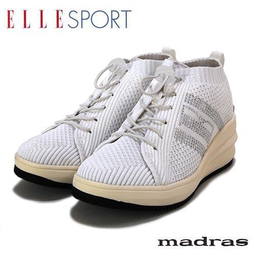 ELLESPORT　エルスポーツ　マドラス社製　合成繊維　ヒールアップ　ハイカットスニーカー