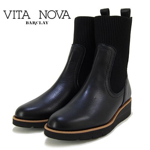 [SALE30%OFF] ビタノーバ　VITA NOVA　革Xストレッチ　カジュアル　ショートブーツ