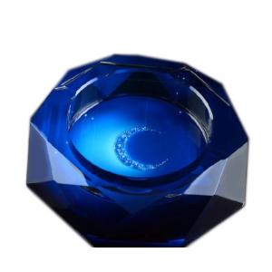 GREEM MARKET（グリームマーケット） 円形 アラウンド　八角形　多角形　灰皿 高級クリスタルガラス灰皿 月 ブルー 品番：GMS00083-18｜ghouse-ystore
