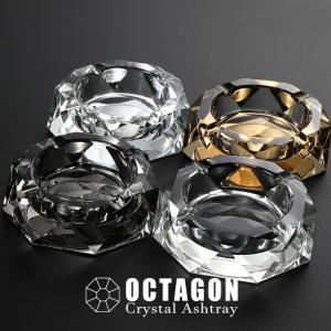 八角形 オクタゴン 多角形 卓上 花柄 花 紫 パープル 高級 クリスタル