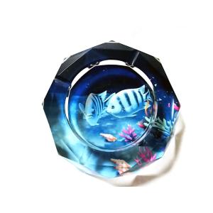 八角形 オクタゴン 多角形 卓上 花柄 花 紫 パープル 高級 クリスタル