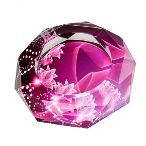 八角形 オクタゴン 多角形 卓上 花柄 花 紫 パープル 高級