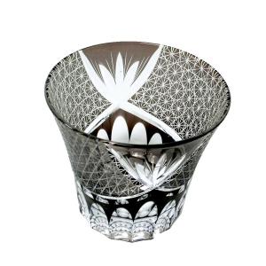 GMS02579 木箱付 工芸品 ガラス細工 コップ 焼酎グラス ロックグラス