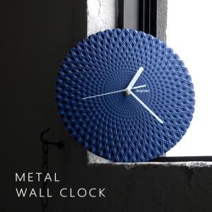 GMS02501 ミニマル モダン デザイン おしゃれ かっこいい インテリア メタル 金属製 幾何学模様 ブルー 青色 壁掛け 掛け時計 品番：GMS02501｜ghouse-ystore