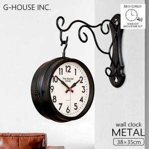 両面電波時計 両面時計 Morden Double Clock A5(BK) おしゃれな 低騷音