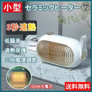敬老の日 ポータブル 温風ヒーター 電気ファンヒーター 足元ヒーター 3秒速暖 窓下ヒーター 小型 1000W パワー コンパクト  3段階切替式 自然風 PSE認証