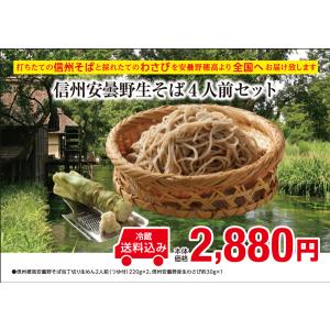 お中元　プレゼント　信州そば　生めん　打ちたて　信州安曇野生そば4人前セット