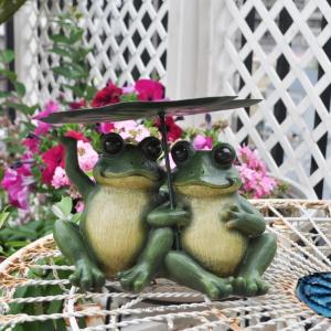 親子ハスかえる】【ガーデニング雑貨】カエル 玄関 庭フロッグ