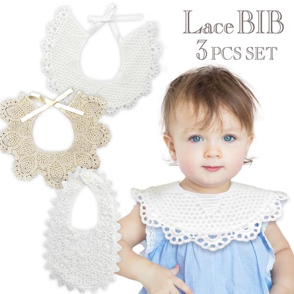 レース スタイ おしゃれ 女の子 ガーリー スタイセット かわいい 赤ちゃん よだれかけ お宮参り ...