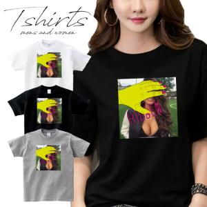 ファッション Tシャツ HIDDEN ストリート系 sexy セクシー 女の子 目隠し おっぱい 巨乳 谷間 グラフィティ 可愛い Uネック ユニセックス 男女兼用