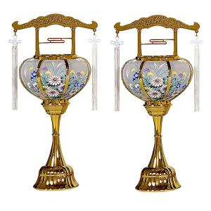 盆提灯 対入 初盆  張特小 ゴールド 対入り/ 8910